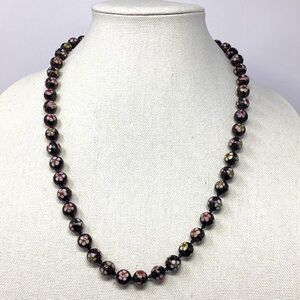 Vintage Chinese cloisonné hand knotted necklace